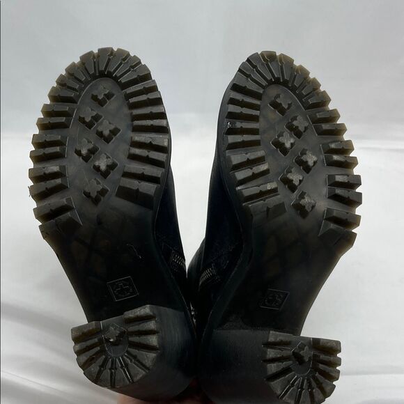 Black Leather Dr. Martens Magdalena Chunky Heeled Boots - Picture 7 of 10